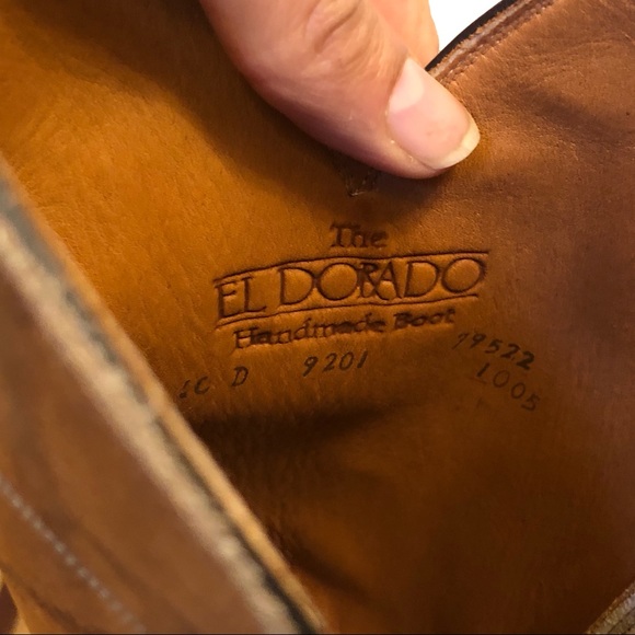 The El Dorado Cowboy Boots Leather Brown 10D amazing shape - Picture 10 of 12